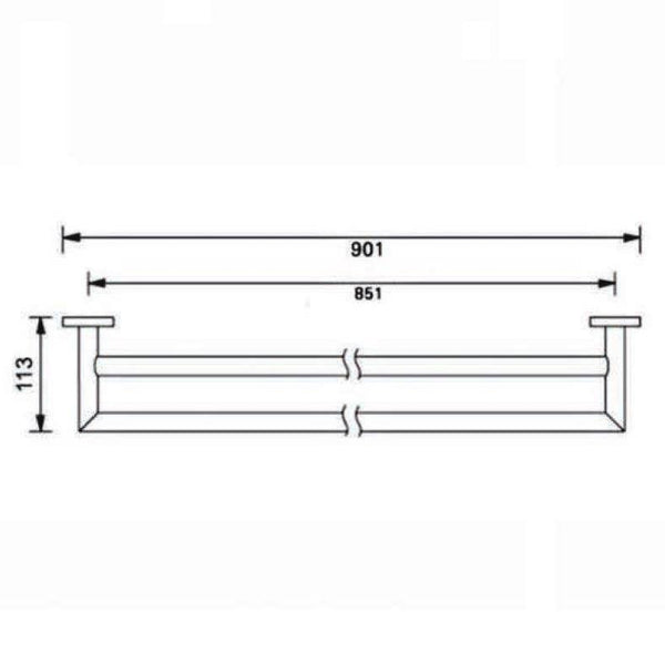 Dolce Double Towel Rail  - Chrome - Bayside Bathroom