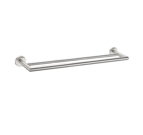 Dolce Double Towel Rail  - Brushed Nickel - Bayside Bathroom