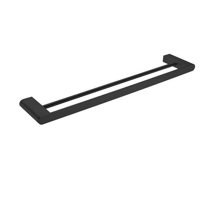 Ecco Double Towel Rail - Matte Black - Bayside Bathroom
