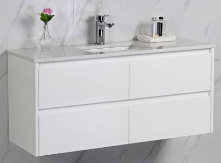 Daisy White Gloss Wall Hung Vanity 750-1800mm