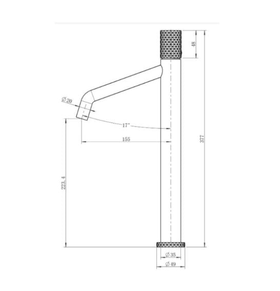 Diamond Tower Basin Mixer- Gun Metal