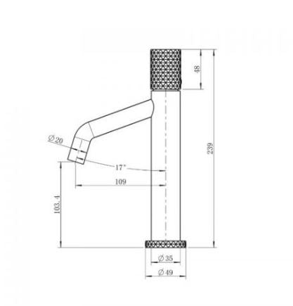 Diamond Basin Mixer- Gun Metal