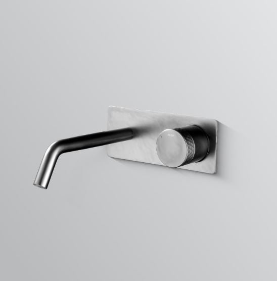 Diamond Wall Basin MIxer w/ Backplate- Brushed Nickel