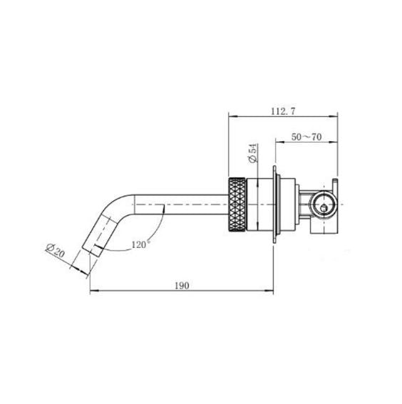 Diamond Wall Basin MIxer w/ Backplate- Gun Metal