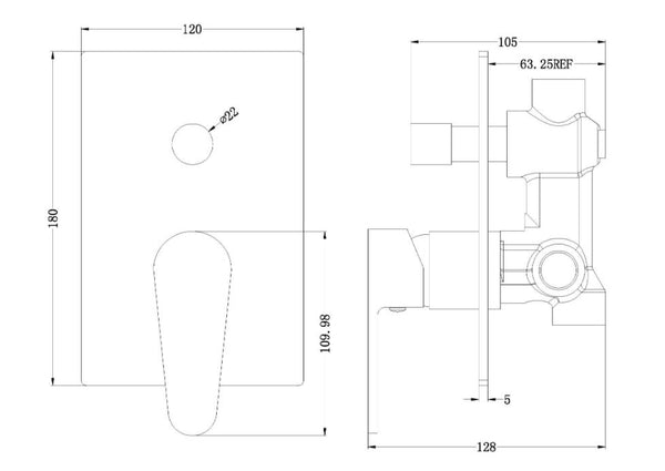 Victor Wall Mixer With Divertor - Chrome