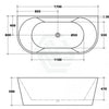 Ecco Black Back To Wall Bath-1500mm