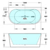 Ecco Matte White Back To Wall Bath 1400mm-170mm