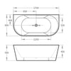 Ecco Matte White Back To Wall Bath 1400mm-170mm