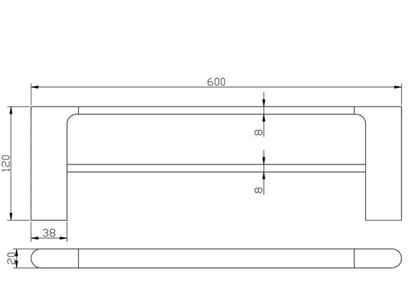 Maya 600- 800mm Double Towel Rail