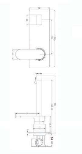 Ecco Wall Basin mixer - Matte Black