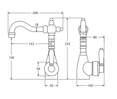Eleanor Sink mixer- Brushed Brass
