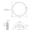 Round 900mm Matte White Framed LED Mirror