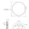 Round 900mm Gunmetal Framed LED Mirror
