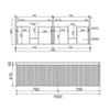 Rimini Rain Forest 1500mm Wall Hung Vanity