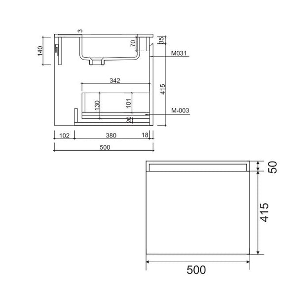 Rimini Rain Forest 600mm Wall Hung Vanity
