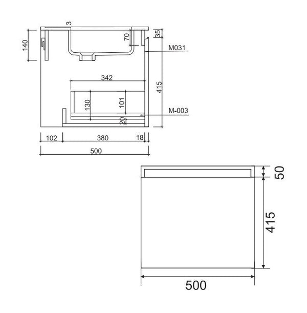Rimini Rain Forest 800mm Wall Hung Vanity