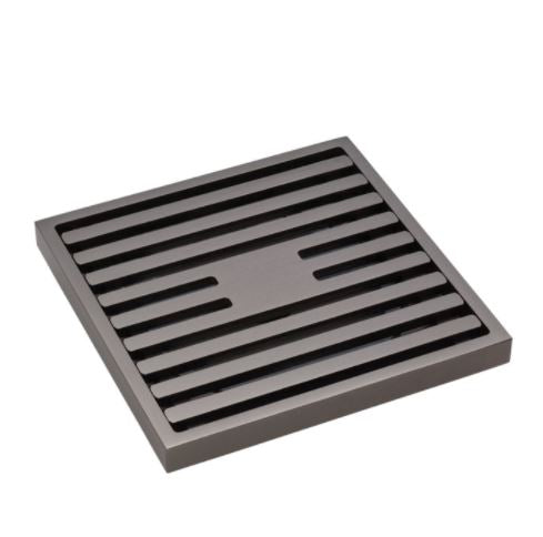 Gunmetal 80mm Square Slim Grate Floor Waste