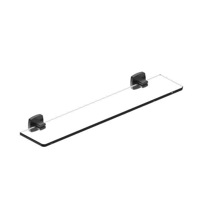 Legra Matte Black Glass Shelf