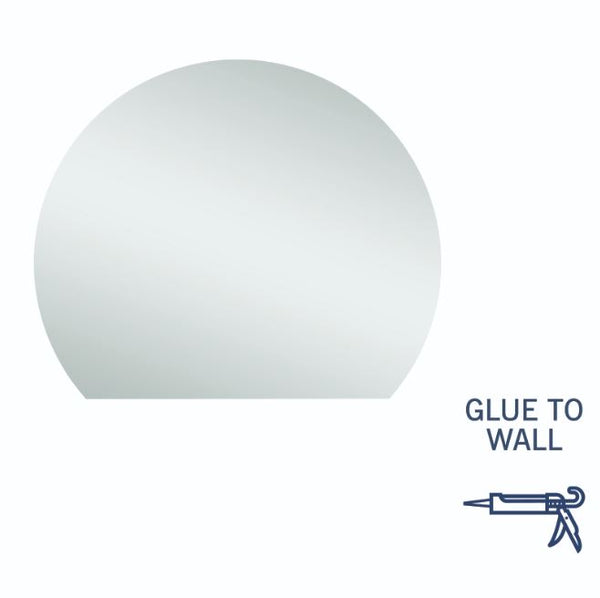 D-Shaped 900x750 Polished Edge Mirror