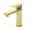 The Gabe Leva Brushed Brass Short Basin Mixer