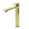 The Gabe Leva Brushed Brass Tall Basin Mixer