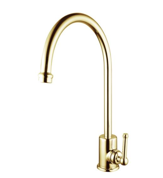 Federation Brass Gold Tall Gooseneck Sink Mixer