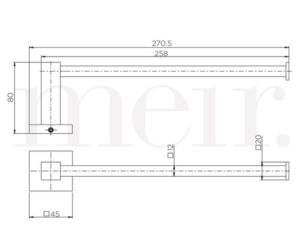Meir Square Guest Towel Rail - Matte Black