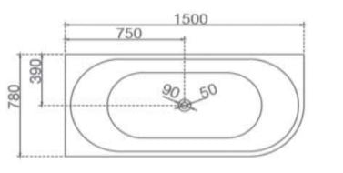 Harper Corner Bath 1500-1700mm