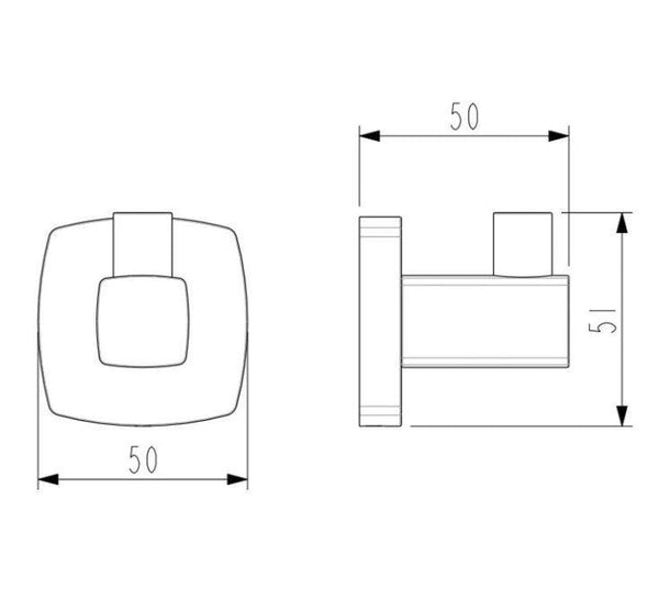 Legra Brushed Nickel Robe Hook - Bayside Bathroom