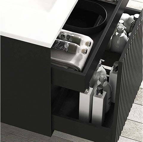 Finley Matte Black 1500mm Wall Hung Vanity