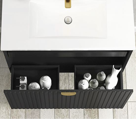 Finley Matte Black 1500mm Wall Hung Vanity