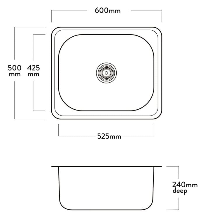 Buy Online Mercer 600 x 500 Laundry Sink in Melbourne Bayside