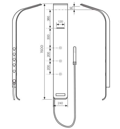 Synergii Shower Panel - Matte Black