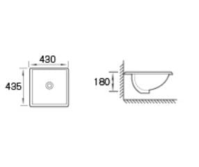 Lexar 430 x 435 Undermount Basin