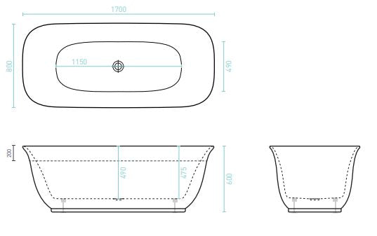 Lola 1700 Freestanding Bath