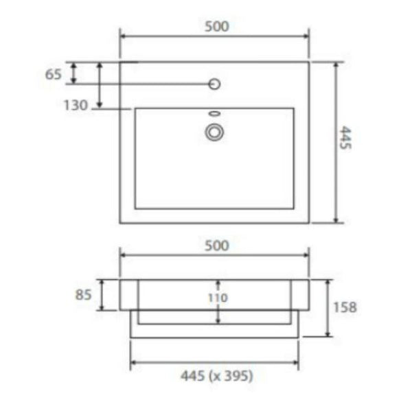 Low Profile Black Insert Basin