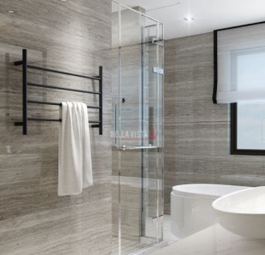 Luna Mini 700R Matte black Non-Heated Towel Ladder