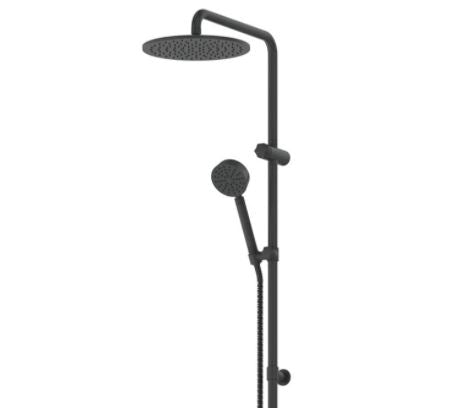 Gisele Twin Rail Shower - Matte Black