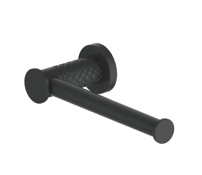 Textura Toilet Roll Holder - Matte Black/ Gunmetal
