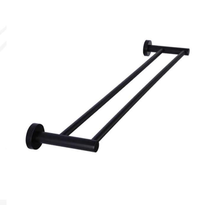 Meir Round Double Towel Rail 600mm- Matte Black