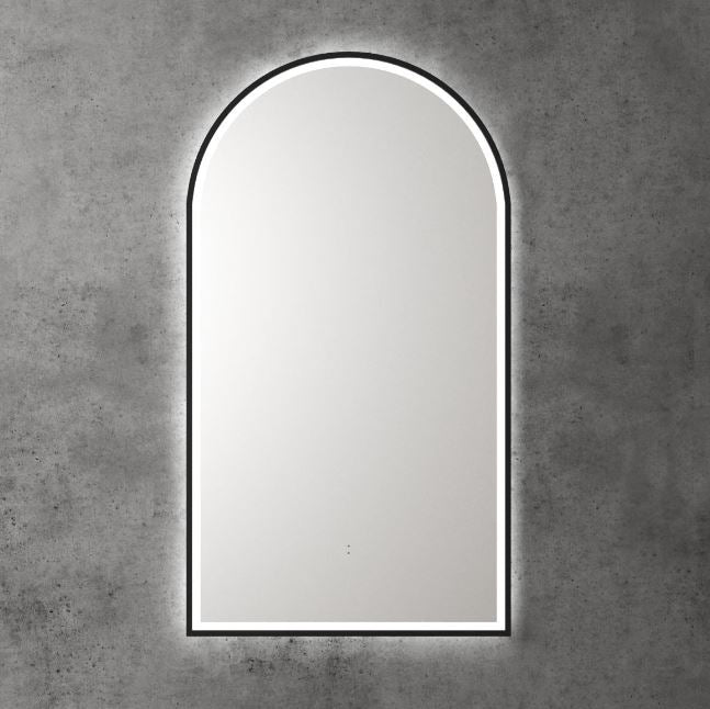 Arch 500 Matte Black Framed LED Mirror