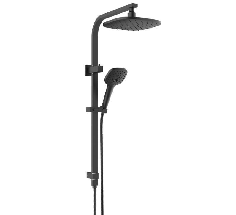 Corban Twin Rail Shower - Matte Black