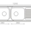 Manu 1200 x 435 Sink