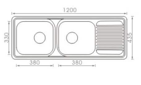 Manu 1200 x 435 Sink