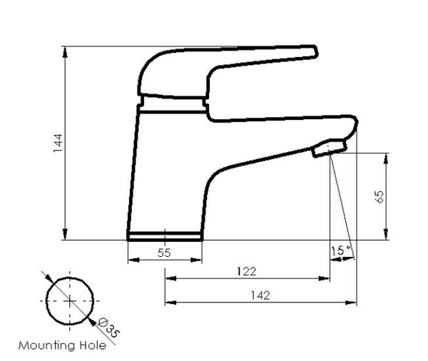 Marketti Blade low pressure basin mixer