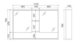 Mecca 1150 Mirror Cabinet