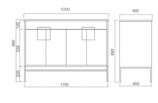 Mecca White 1200 Vanity