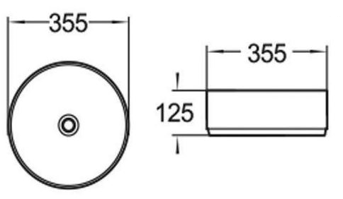 Micra 355 Above Counter Basin - Matte White