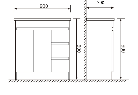 Florence (390mm Deep) Vanity 600-900mm