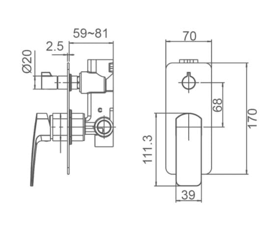 Neon Shower Mixer W/ Divertor ( 4 Colours)